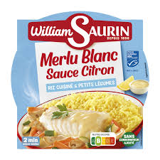 Merlu sauce citron avec son riz et légumes 300g Micro-ondable