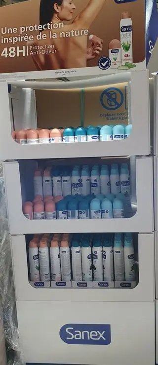 Présentoir déodorant femme Sanex
