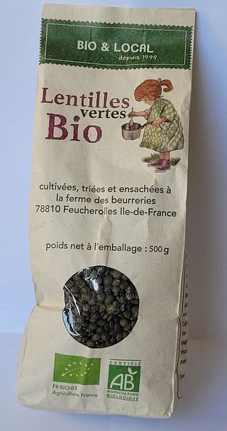Lentilles bio 500g - MMPT - LIMITE A 3 CARTONS