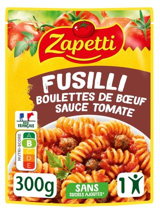 Fusillis aux boulettes de boeuf 300g Micro-ondable