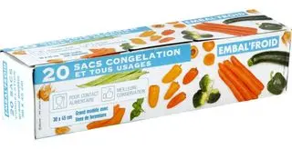 Sachets congélation 20 sacs 6l