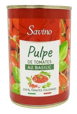 Pulpe de tomate au basilic 400g